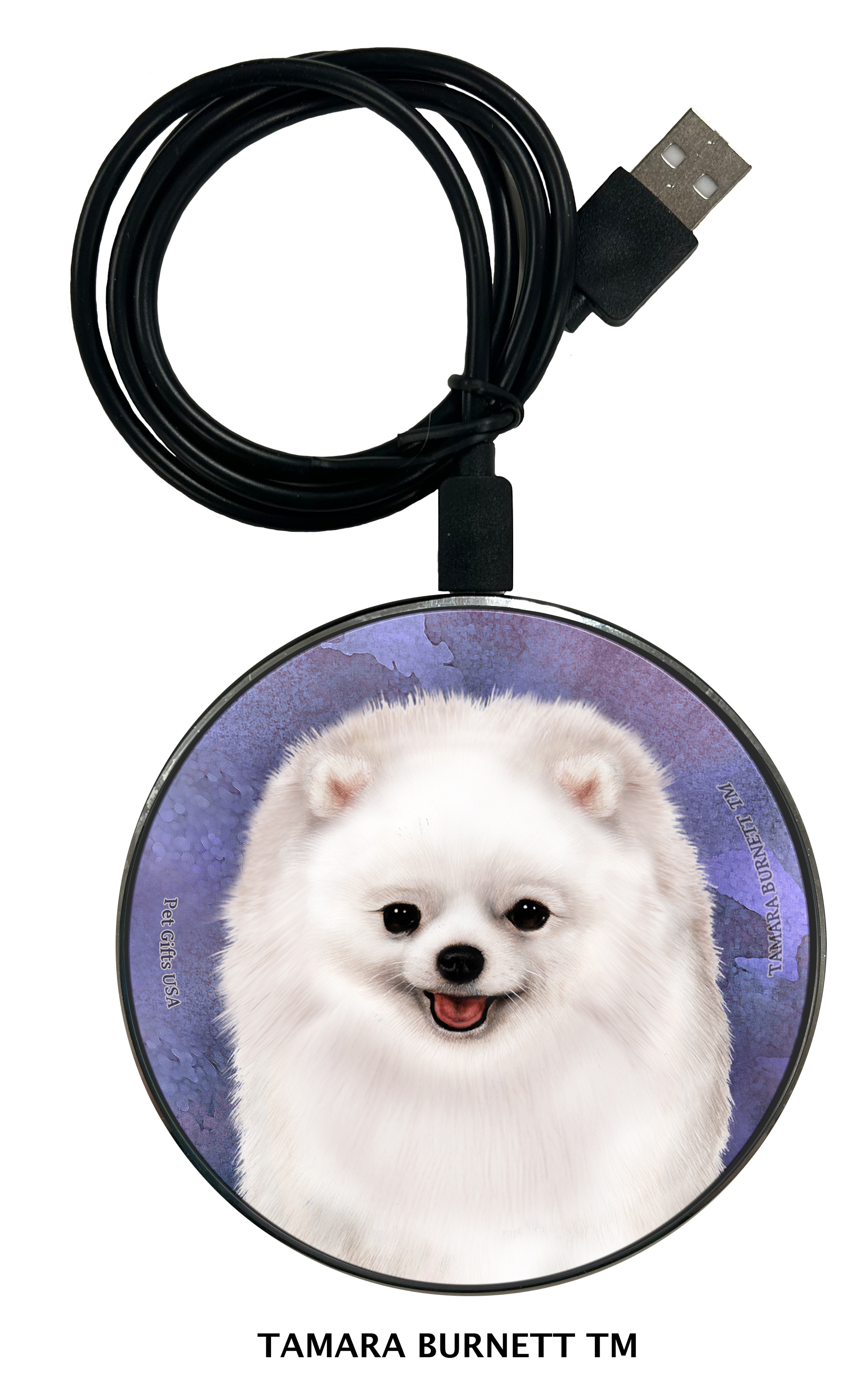 Pomeranian White - Zoomies Phone Charger image